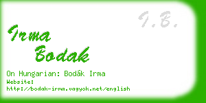 irma bodak business card